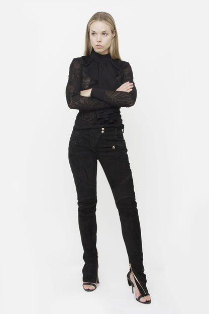 SUEDE MOTO PANTS