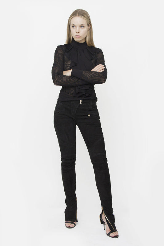 SUEDE MOTO PANTS