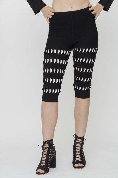CUTOUT SPANDEX SHORTS