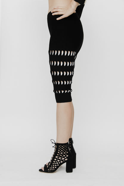 CUTOUT SPANDEX SHORTS