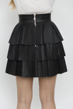 TIERED LEATHER SKIRT