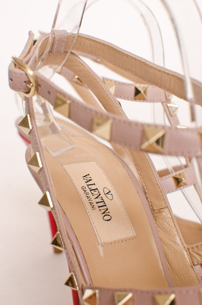 CORAL ROCKSTUD HEELS