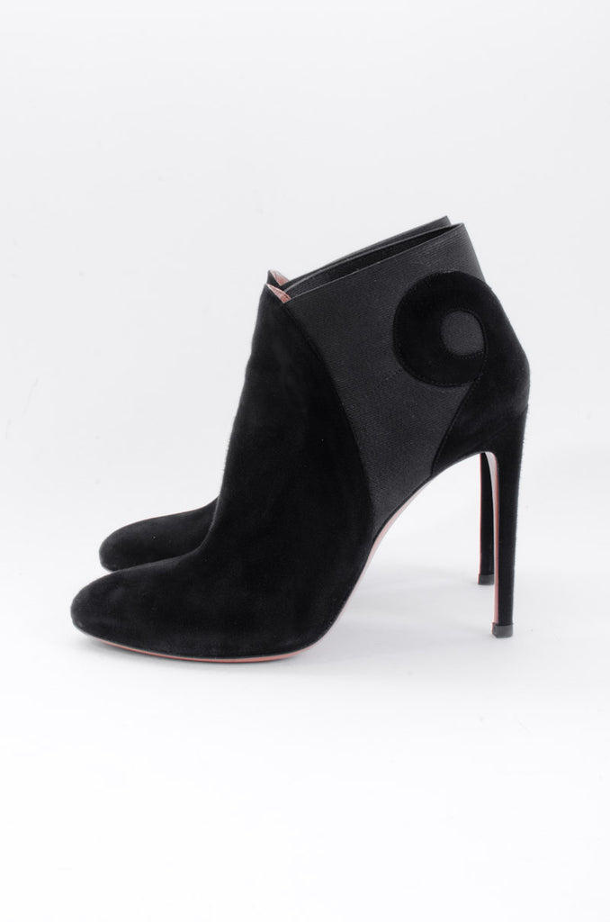 SUEDE SWIRL ANKLE BOOTS