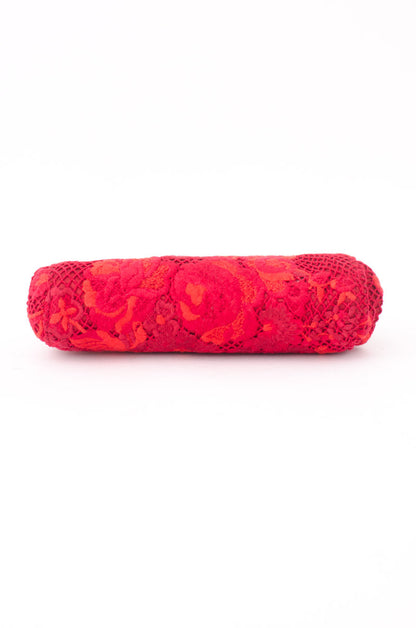RICAMO POCHETTE RED LACE CLUTCH