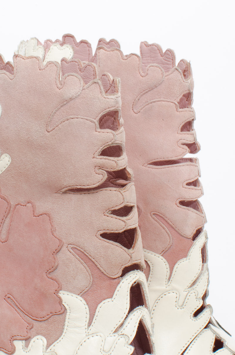 LEAF CUTOUT ANKLE BOOT WITH TAGS