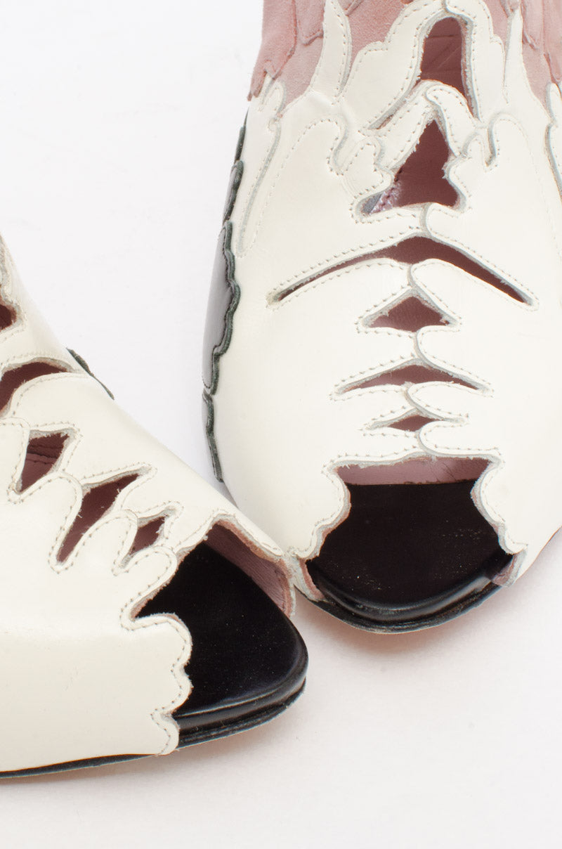 LEAF CUTOUT ANKLE BOOT WITH TAGS