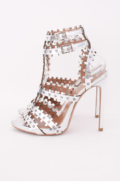 SILVER STRAPPY HEELS