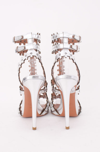 SILVER STRAPPY HEELS