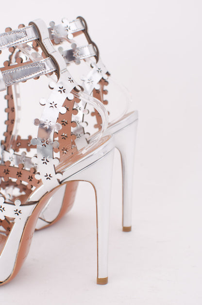 SILVER STRAPPY HEELS