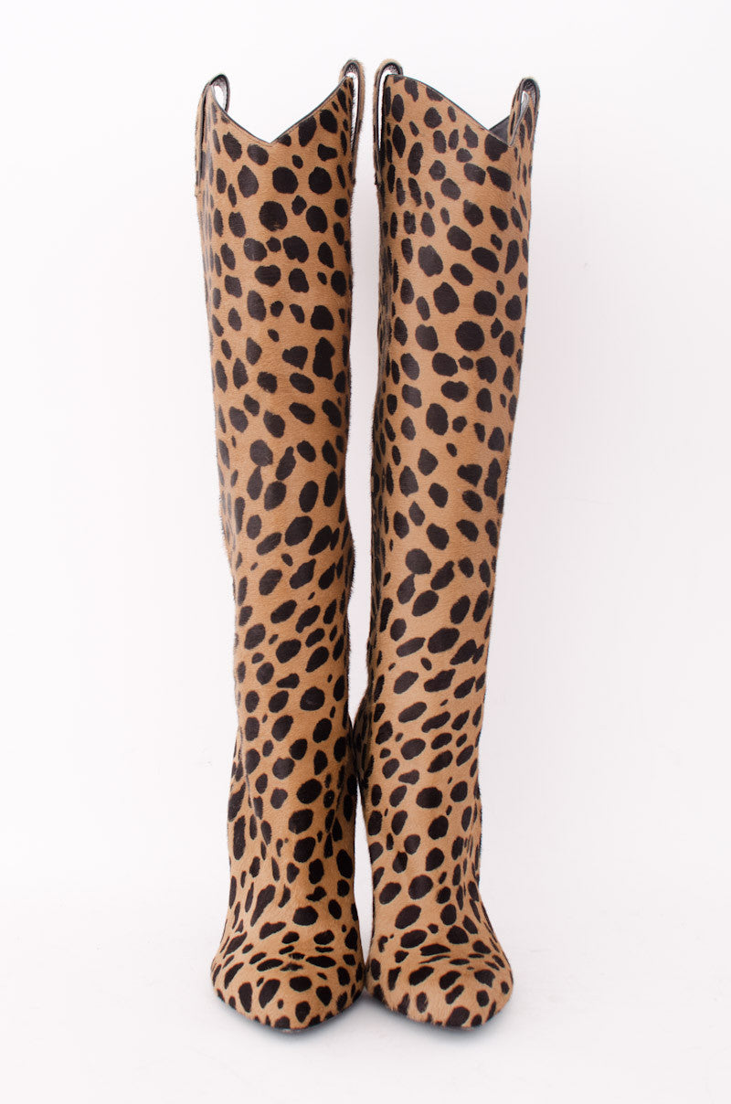 PONYHAIR LEOPARD PRINT BOOTS