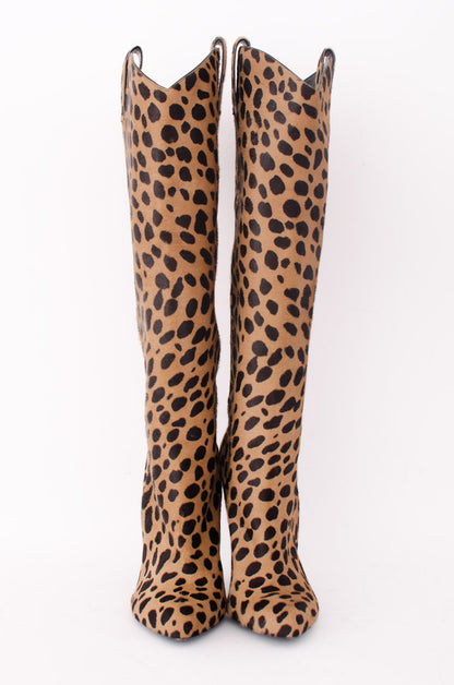 PONYHAIR LEOPARD PRINT BOOTS