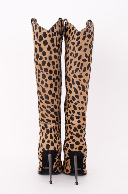 PONYHAIR LEOPARD PRINT BOOTS