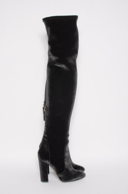 VELVET OVER THE KNEE BOOTS