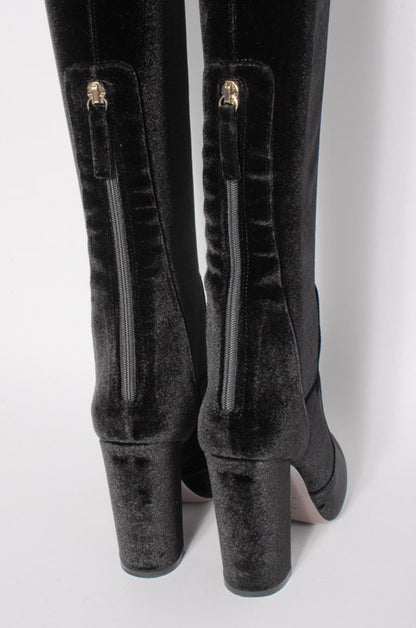 VELVET OVER THE KNEE BOOTS