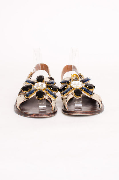 PONYHAIR GEMSTONE SANDALS