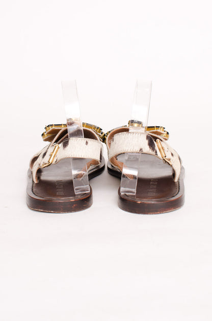 PONYHAIR GEMSTONE SANDALS