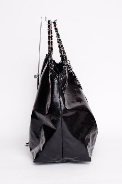 PATENT CABAS TOTE