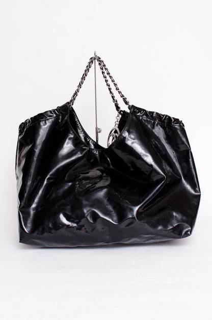 PATENT CABAS TOTE