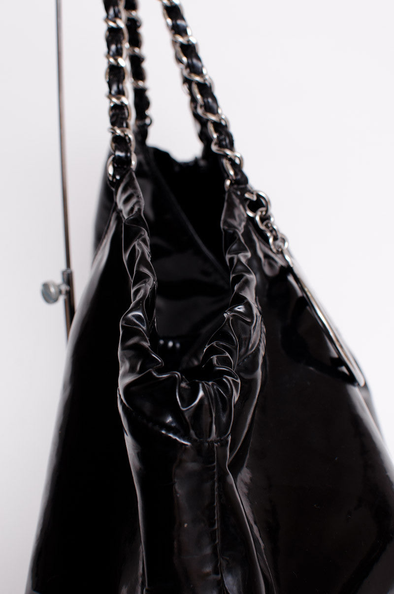 PATENT CABAS TOTE
