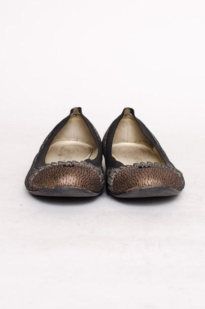 METALLIC BALLET FLATS