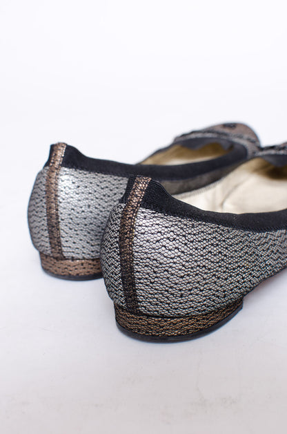 METALLIC BALLET FLATS