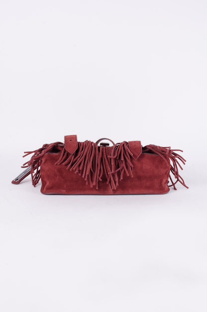 PS1 RED SUEDE FRINGE PURSE