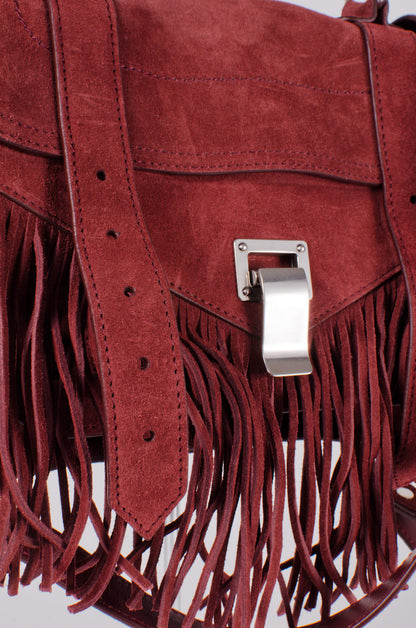 PS1 RED SUEDE FRINGE PURSE
