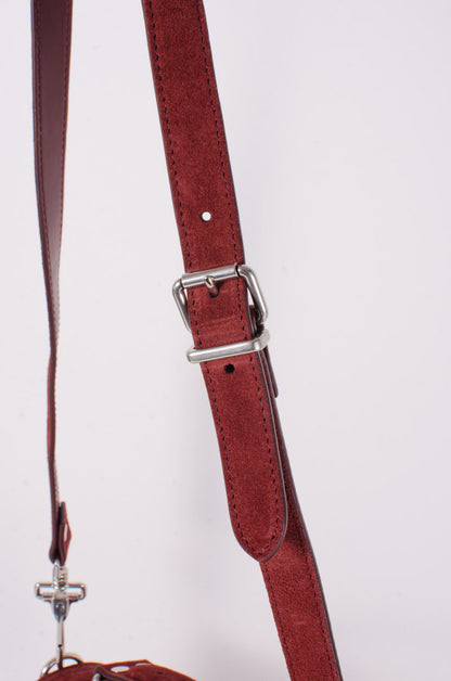 PS1 RED SUEDE FRINGE PURSE