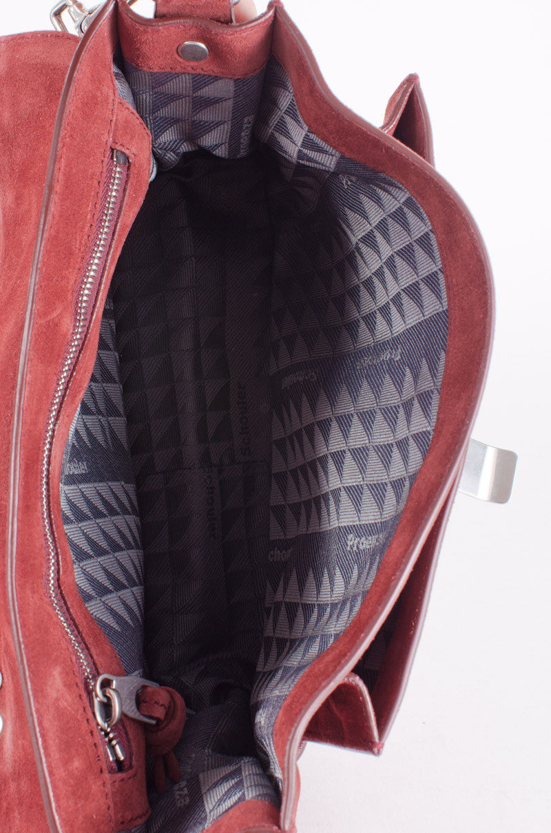 PS1 RED SUEDE FRINGE PURSE