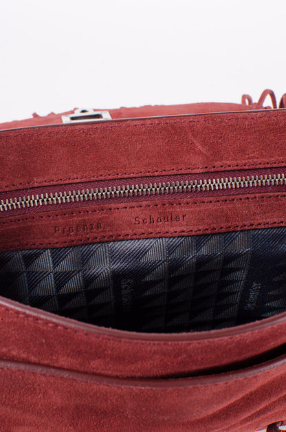 PS1 RED SUEDE FRINGE PURSE