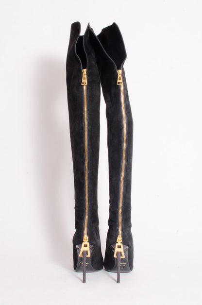 OVER THE KNEE ZIP BOOTS