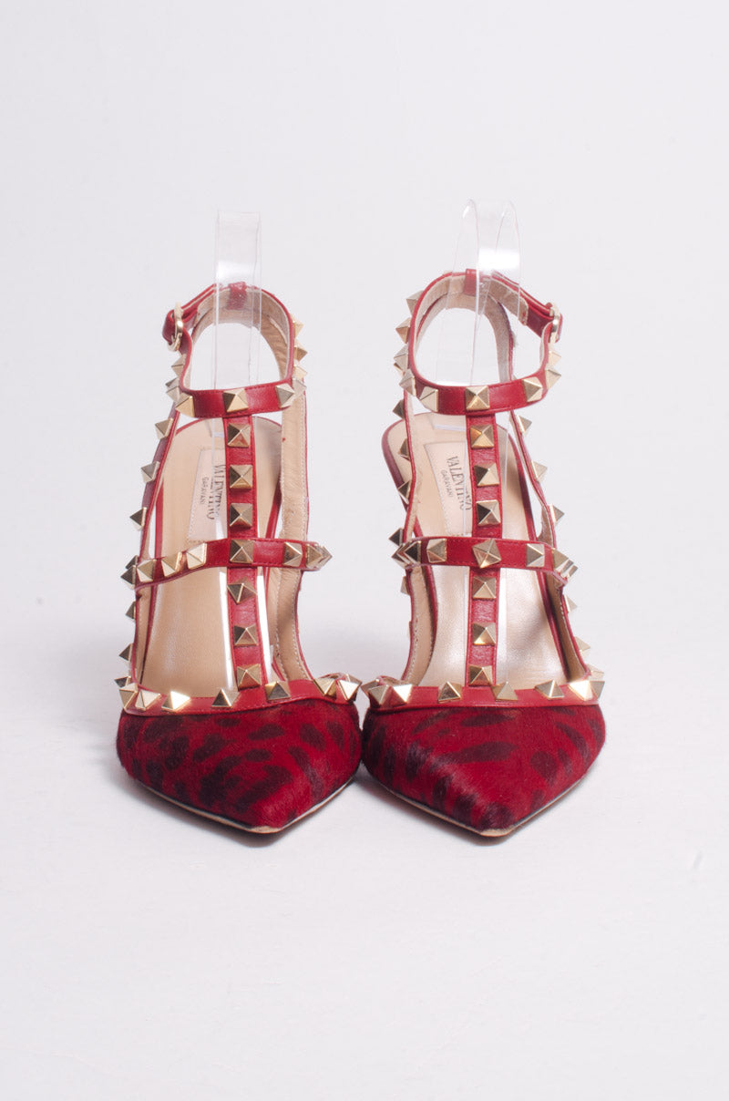 PONYHAIR ROCKSTUD HEELS