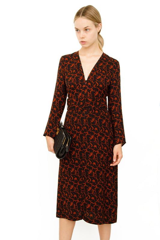 PRINTED WRAP DRESS