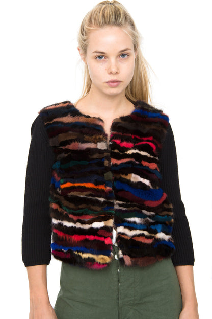 MULTICOLOR MINK JACKET