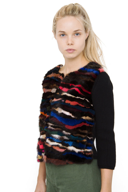 MULTICOLOR MINK JACKET