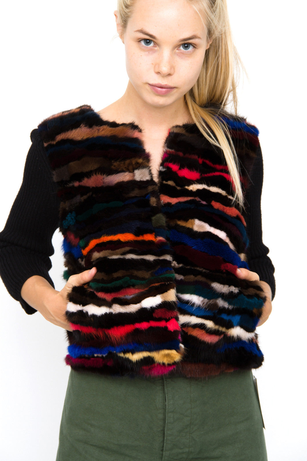 MULTICOLOR MINK JACKET