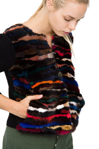 MULTICOLOR MINK JACKET