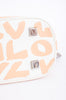 PEACH AND WHITE GRAFFITI PURSE