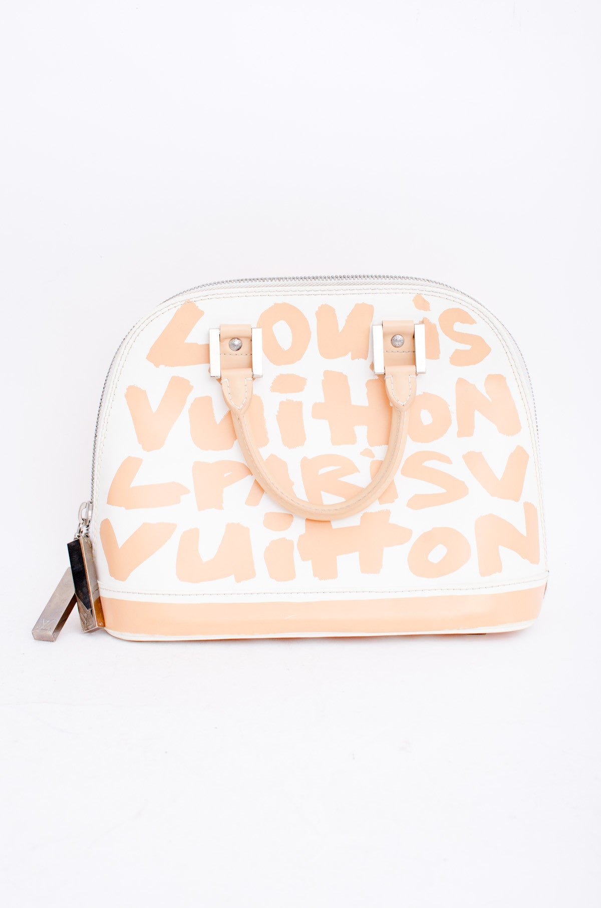 PEACH AND WHITE GRAFFITI PURSE