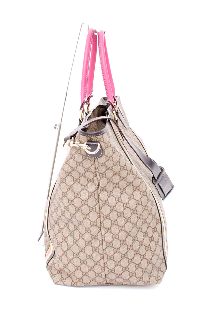 Gucci Gold Metallic GG Monogram Beaded Bag Handbag with Bamboo Handles