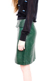 FOREST GREEN LEATHER SKIRT