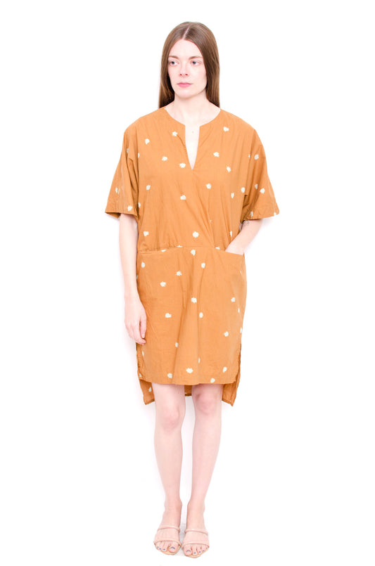 TAYLOR POM POM MUSTARD DRESS