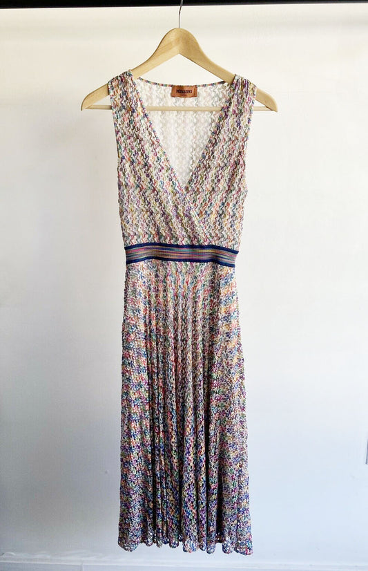 RAINBOW KNIT MIDI DRESS W TAGS