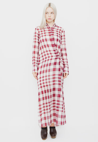 JINNIEFELD GINGHAM WRAP DRESS WITH TAGS