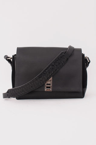 PROENZA SCHOULER PS1 Black Yellow Woven Leather Micro Hand Shoulder Bag Purse