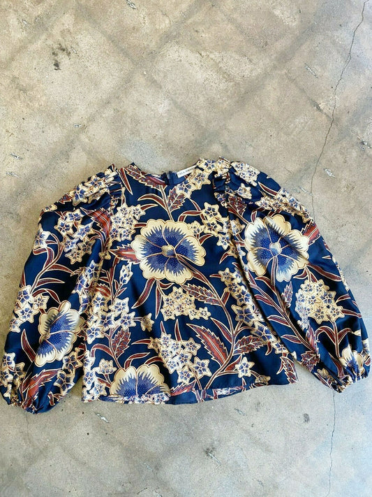 NAOMI METALLIC FLORAL TOP