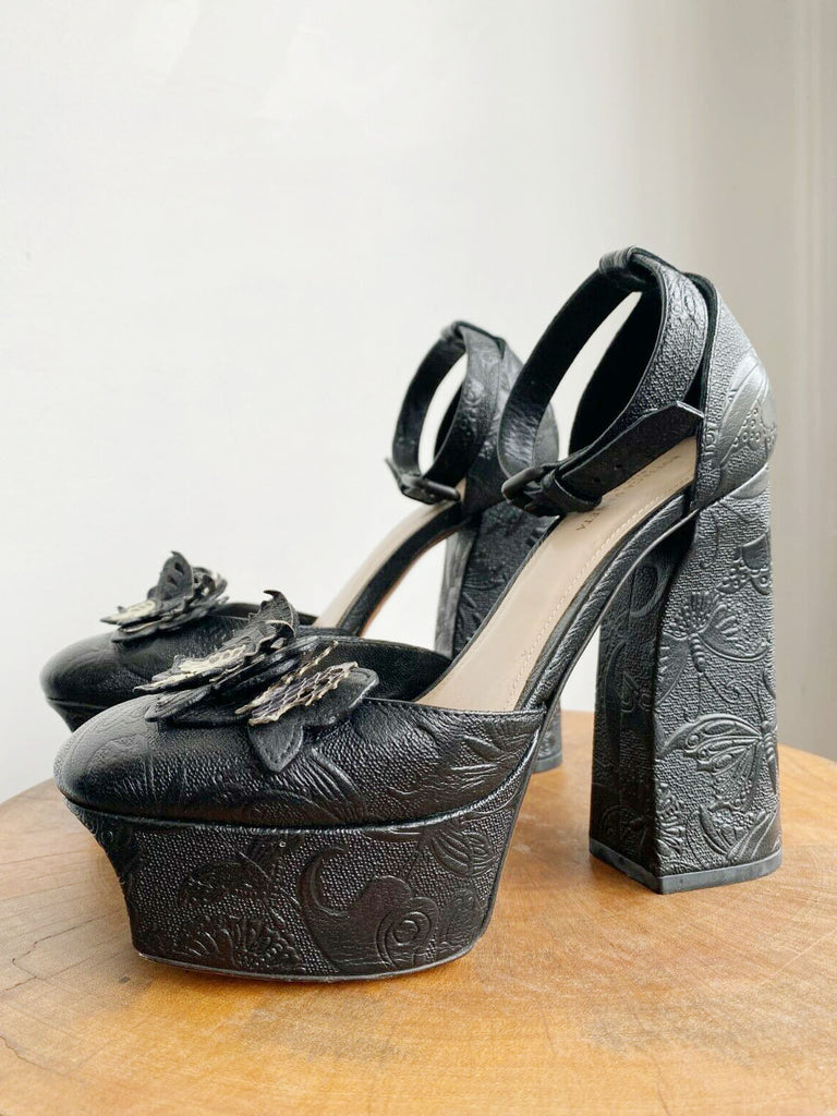 BUTTERFLY EMBOSSED PLATFORMS