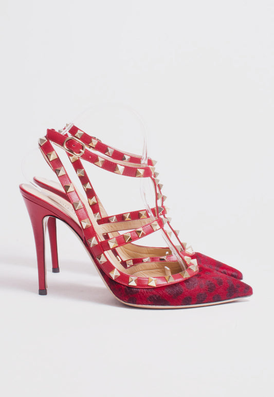 PONYHAIR ROCKSTUD HEELS